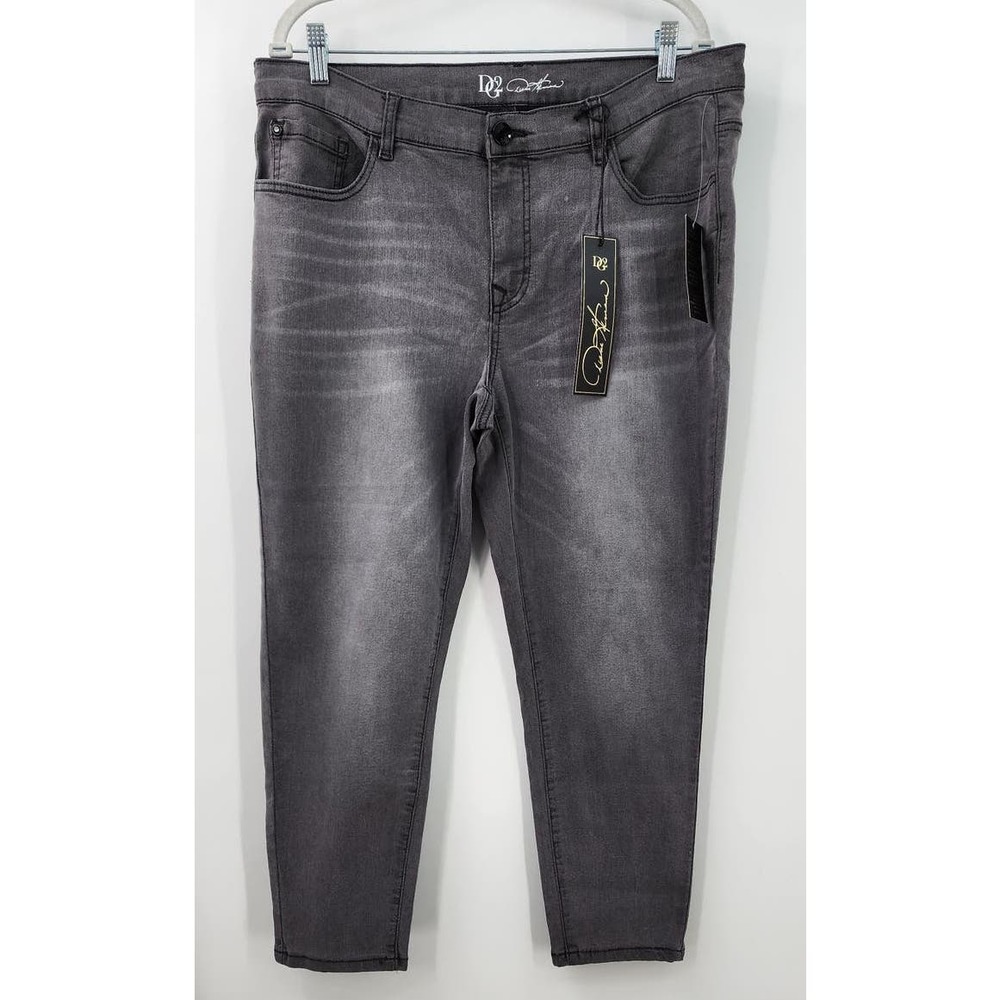 New NWT DG^2 by Diane Gilman Black Wash Skinny Jeans Size 16‎ P W
